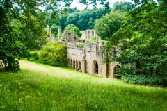 The abbey ruins from the riverside walk