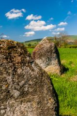 A closeup view of the stones