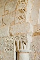 Carved column capital, chancel arch