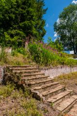 Steps in the walled garden