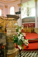 The ornate stone pulpit