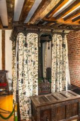 A beautifully carved bed