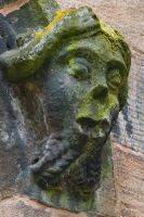 Gawsworth, St James Church, Carved head on window arch