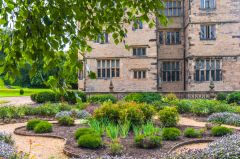 Formal gardens beside the house