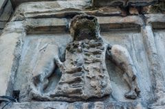 Abbot Beer's coat of arms over the door