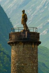The statue on the Monument's top