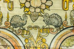 A painting of turkeys