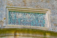 1642 dedication stone for the chancel