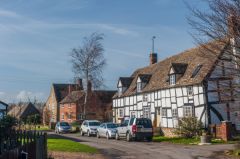 Looking down the lane from the church