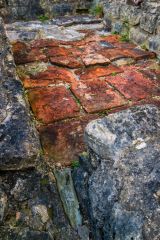 Roman tiles and drain in the leisure complex