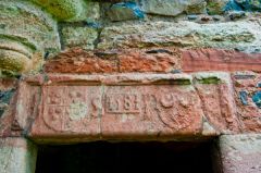 Door lintel with heraldic symbols
