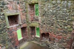 Looking down inside the tower