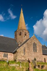 The 13th century tower and spire