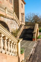 Stairs to the first floor entrance