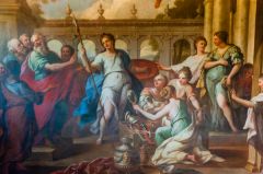 Achilles mural on the grand staircase