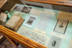 Haworth, St Michael's Church, A collection of Bronte memorabilia outside the Bronte Chapel