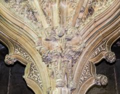 Ornate carving on the sedilia