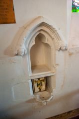 Medieval aumbry and piscina