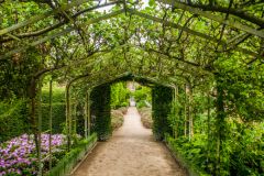 A trellised garden walk