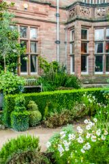 A formal garden nook near the house