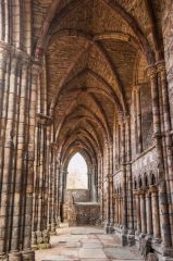Looking down the vaulted aisle
