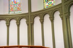 Blind arcading in the narthex