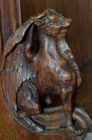 Carved bench end