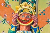 Huntingfield, St Mary's Church, Painted angel detail