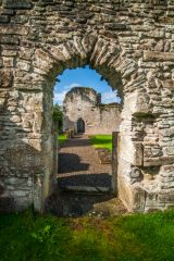 Looking through an archway into the cloister