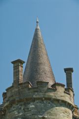 A corner tower turret