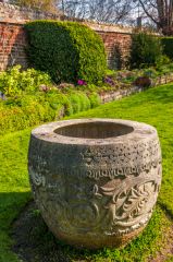 An ornate garden container