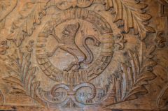 Carved panel, top floor