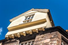 Projecting gable window, top floor