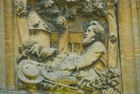 Kelmscott Manor, Morris carving, Memorial Cottages