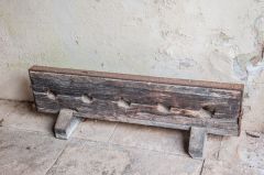 Village stocks in the porch