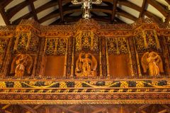 The ornate top to the 15th century screen