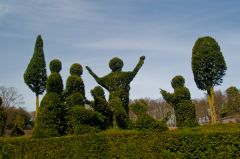 Kentwell Hall, Fanciful topiary in the formal gardens
