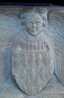 Heraldic panel on font