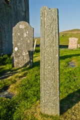 Interlace carving on a cross shaft