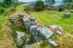 The wall and double stairs