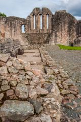 Inner courtyard foundation walls