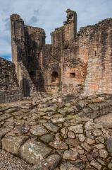 Foundation walls in the inner courtyard