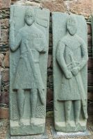 Medieval grave slab effigies