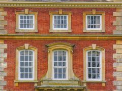 The symmetrical 18th century rear facade