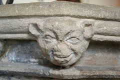 Knaith, Impish carving on the font, St Mary's church (c) Richard Croft
