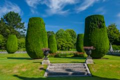 Formal gardens below the house