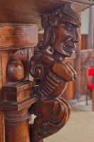 Laxfield, All Saints, Reading desk carved figure