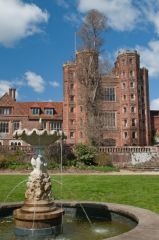 Garden fountain and towers