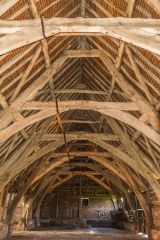 The barn interior and timber roof