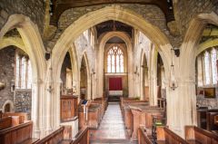 Leigh on Mendip, St Giles Church, Looking up the nave